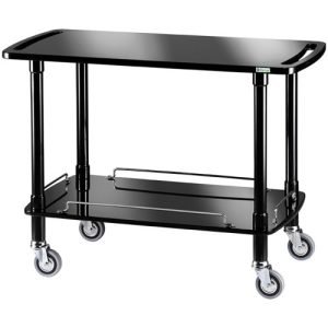 CARRELLO LEGNO 2 PIANI - LACCATO NERO