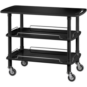 CARRELLO LEGNO 3 PIANI - NERO