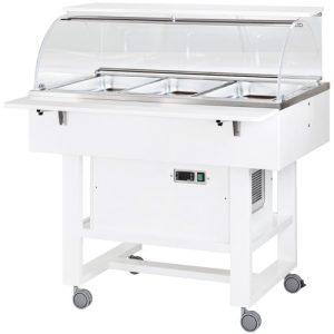 CARRELLO REFRIGERATO LEGNO 3x1/1 CUPOLA SEMICIRCOLARE - BIANCO