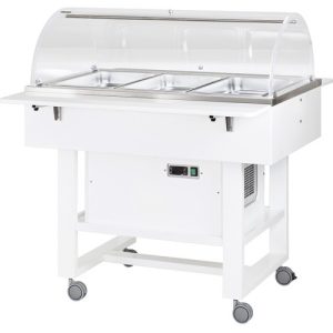 CARRELLO REFRIGERATO LEGNO 3x1/1 CUPOLA SEMICIRCOLARE - BIANCO