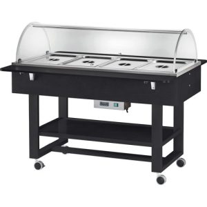 ESPOSITORE LEGNO BAGNOMARIA 4xGN1/1 CUPOLA SEMICIRCOLARE - CARBON