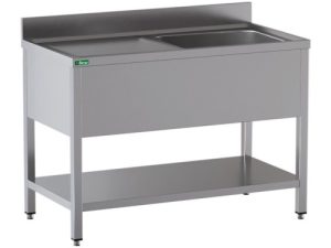 LAVELLO INOX APERTO -1 VASCA -SGOCCIOLATOIO 140x60x95cm