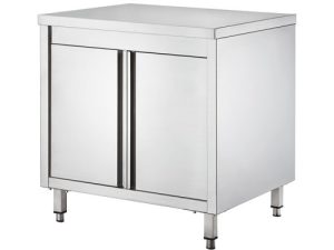 TAVOLO ARMADIATO INOX 2 ANTE BATTENTI 80x70x8cm