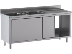 LAVELLO ARMADIATO -2 VASCHE -SGOCCIOLATOIO 180x70x95cm