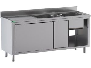 LAVELLO ARMADIATO -2 VASCHE -SGOCCIOLATOIO 160x70x95cm