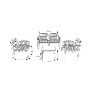 Set Salotto Outdoor Portofino in Polipropilene e Fiberglass – Divano + Poltrone + Tavolino - immagine 4