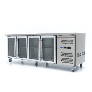 Frigorifero da Banco - 223cm - 4 Porte in Vetro