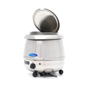 Scaldazuppe – 10 l – Pentola Interna Removibile – Acciaio Inox – con Fessura per il Mestolo