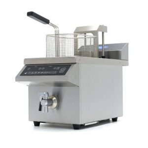 Friggitrice - 8L - 1 Cestello - Induzione - Sistema di Sollevamento - con Rubinetto di Scarico