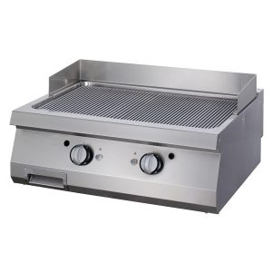 Premium Piastra - Cromo Scanalato - Unità Doppia - Profondità 90cm - Elettrico