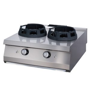 Premium Piano Cottura Wok - Anello di cottura da 2 x Ø28,5cm - Unità Doppia - Profondità 90cm - Gas