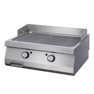 Heavy Duty Piastra - Cromo Scanalato - Unità Doppia - Profondità 70cm - Elettrico