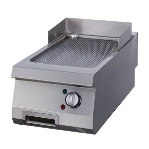 Heavy Duty Piastra - Cromo Scanalato - Unità Singola - Profondità 70cm - Elettrico