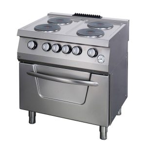 Heavy Duty Fornelli - 4 Fuochi - Unità Doppia - Profondità 70cm - con Forno - Elettrico