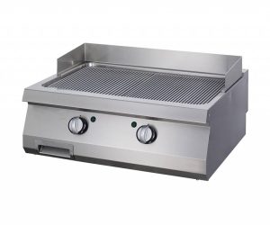 Heavy Duty Piastra - Scanalato - Unità Doppia - Profondità 70cm - Gas