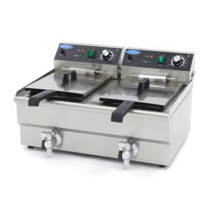 Friggitrice - 2 x 13L - 2 Cestelli - con Rubinetto di Scarico